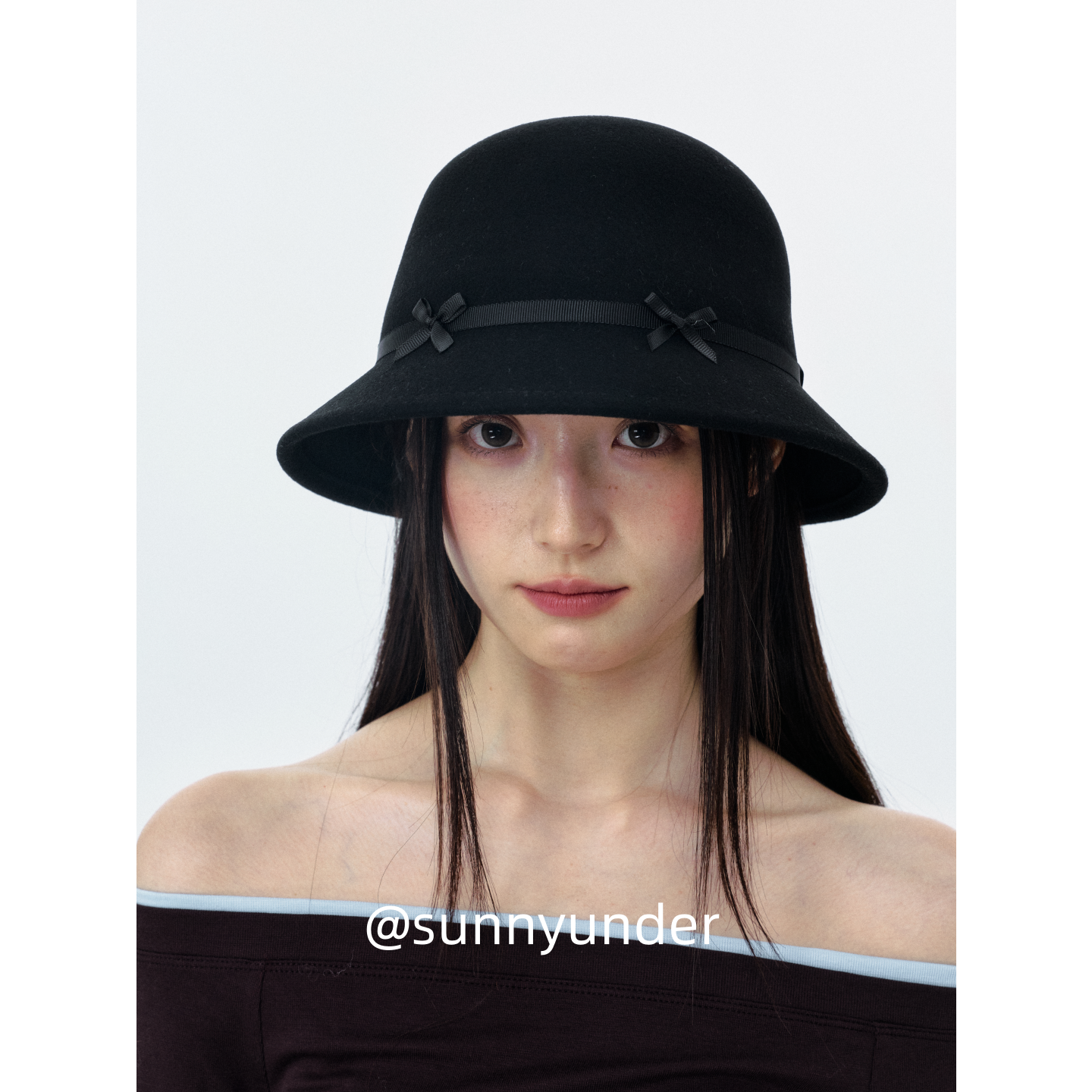 蝴蝶结羊毛呢渔夫帽子女秋冬韩版日系法式复古赫本风显脸小盆帽潮