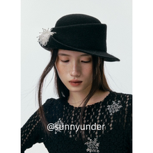 烟花绚烂 时髦手作翘沿礼帽女春秋冬韩系氛围感法式复古帽子潮ins