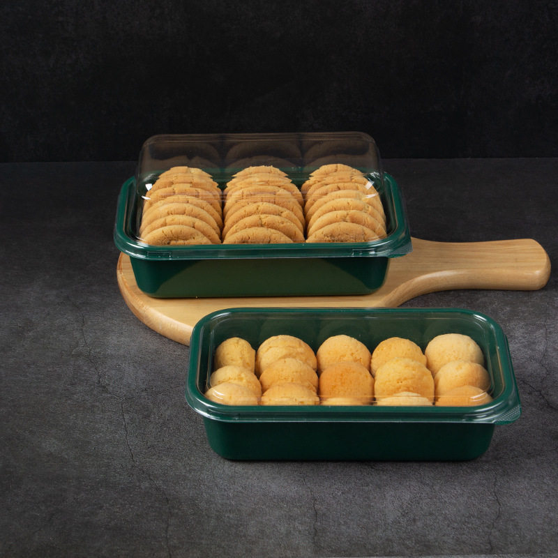 全国中式糕点桃酥包装塑料打包盒加高透明盖盒子雪花酥凤梨酥盒子