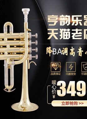 亨韵乐器HTR8350GL降B转A调高音小号三音号蒙乃尔活塞包邮