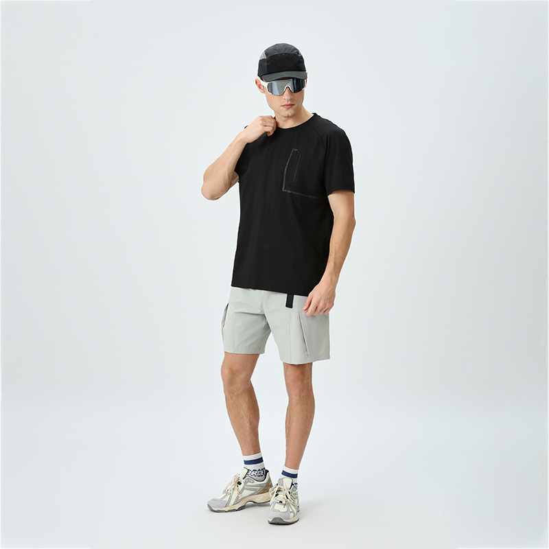 鸟家户外运动t恤男夏季冰丝圆领速干短袖健身训练服跑步纯色上衣