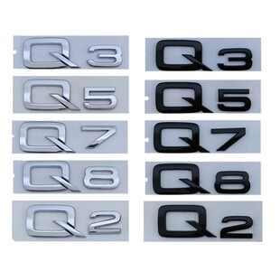 Q8车标字标 适用于奥迪q系车标贴Q3 Q5L排量标尾标车贴 Q2L