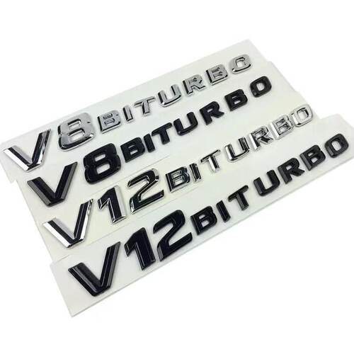 适用于新款V8BITURBO侧标C63 G63 S65 叶子板V12增压车标字母