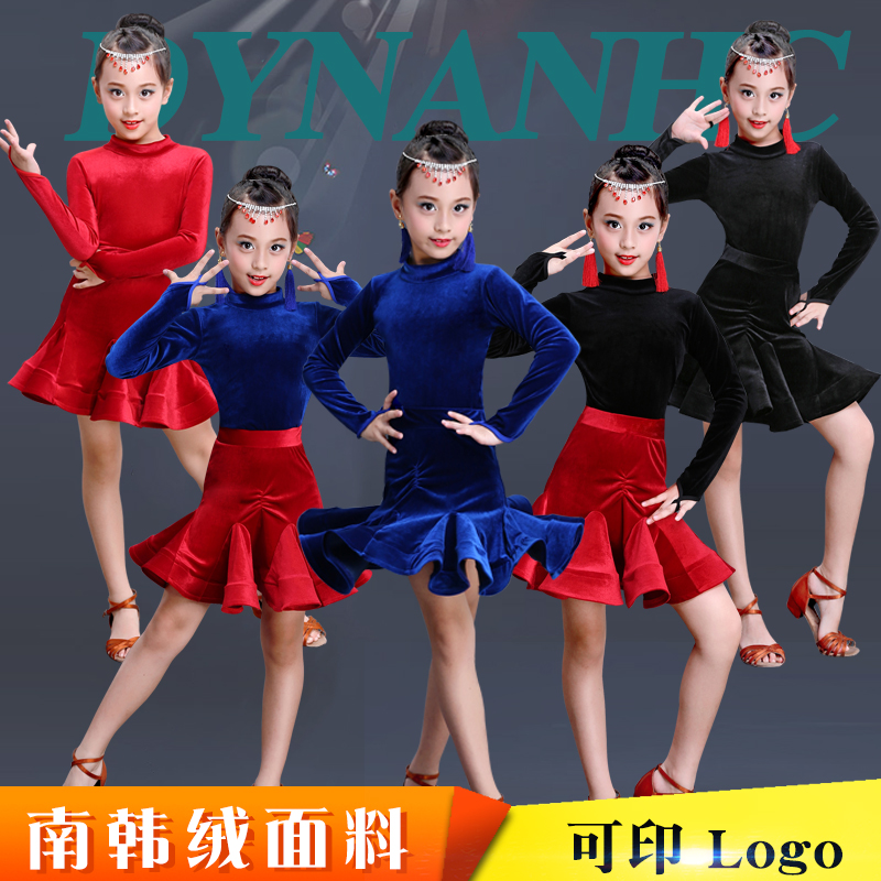 儿童拉丁舞服装演出练功服新款春季长袖丝绒考级舞蹈裙女表演装在类目 运动/瑜伽/健身/球迷用品, 舞蹈/健美操/体操, 拉丁舞, 拉丁舞演出服中 - 来自Buy2taobao.com提供专业的淘宝代购服务