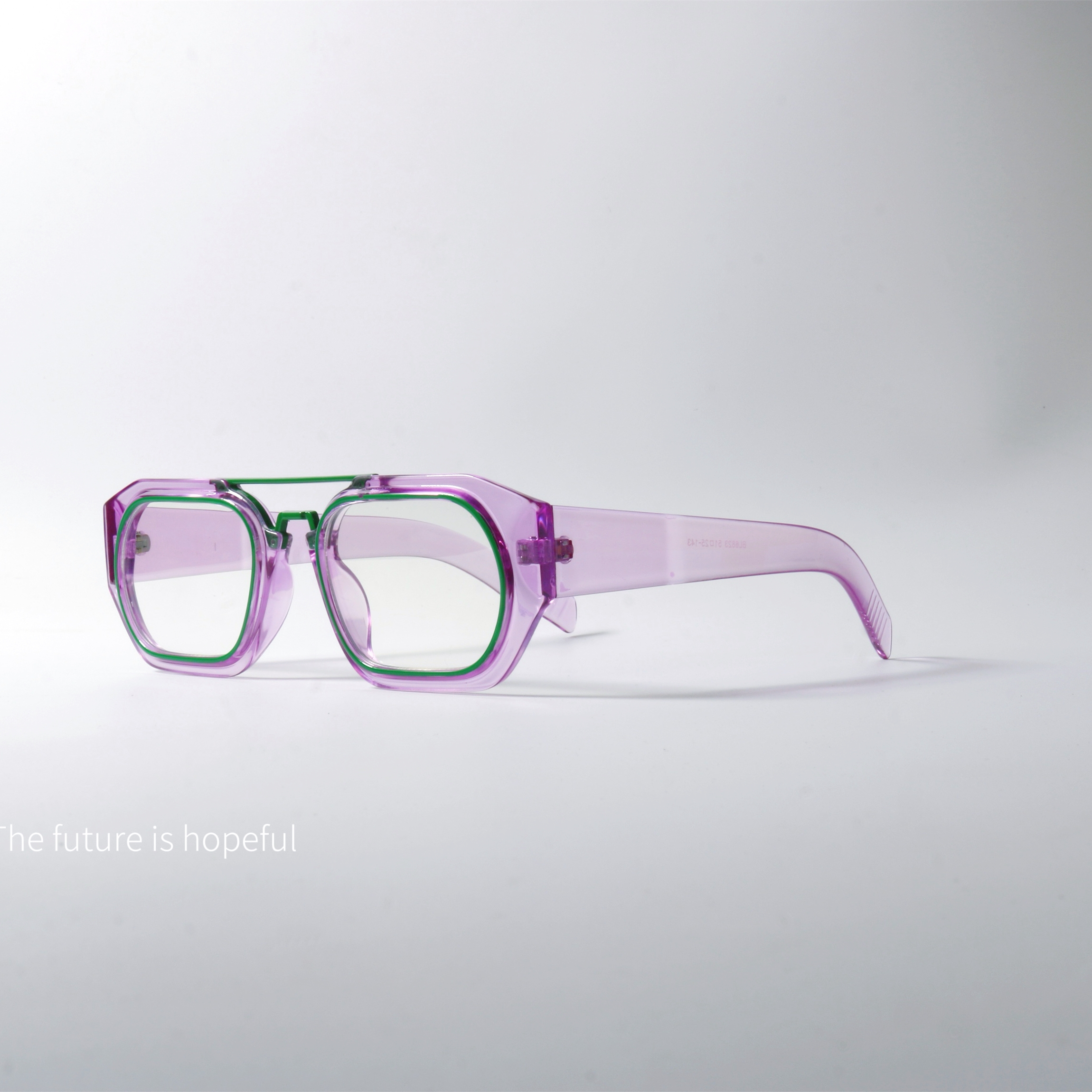 荧光绿色赛博朋克平光眼镜防蓝光可配近视前卫小众眼镜框架