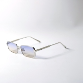 金属窄框渐变色太阳眼镜UV400防紫外线辐射防晒可配近视青色墨镜