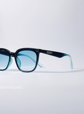 独特海洋配色韩版gm太阳眼镜UV400防紫外线百搭小众渐变蓝色墨镜