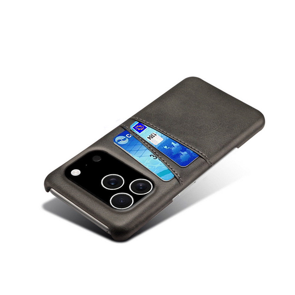 哈秋适用苹果iPhone17手机壳插卡双收纳皮纹保护套12壳半包XR壳13ProMax皮革放卡套公交卡14壳简约全包17Air