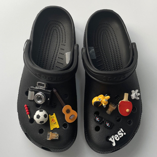 适配crocs洞洞鞋相机足球机车鞋扣球拍鞋花装饰扣时尚男生潮搭
