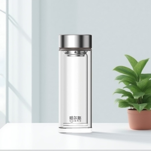 哈尔斯玻璃杯家用高硼硅耐高温泡茶杯便携车载水杯办公室喝水杯子