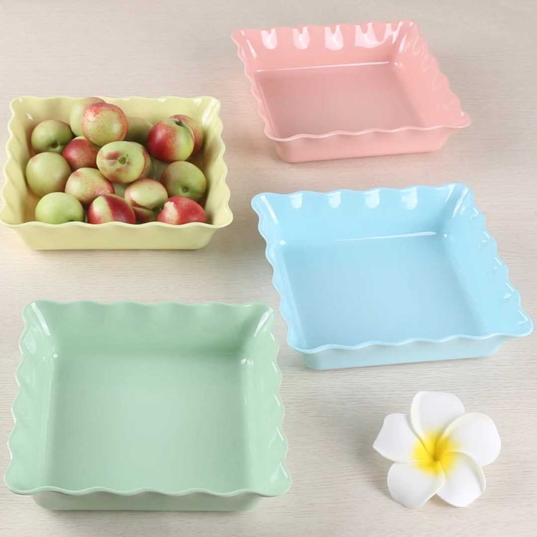 可亮密胺水果盘正方形置物盘家用零食盘瓜子干果盘客厅创意茶几盘