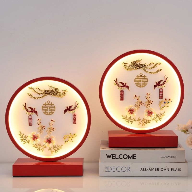 婚庆礼品结婚台灯送新娘陪嫁礼物长明灯红色创意卧室床头灯红台灯