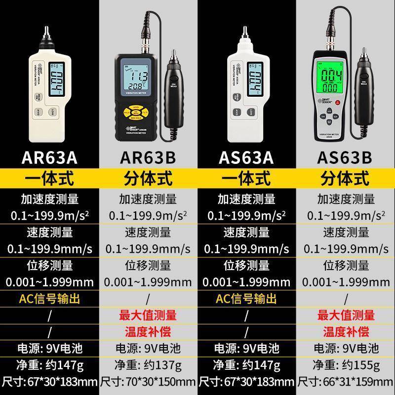 希玛AR63A便携式测振仪AS63B/AS63A/AS63B测震仪电机振动测试仪