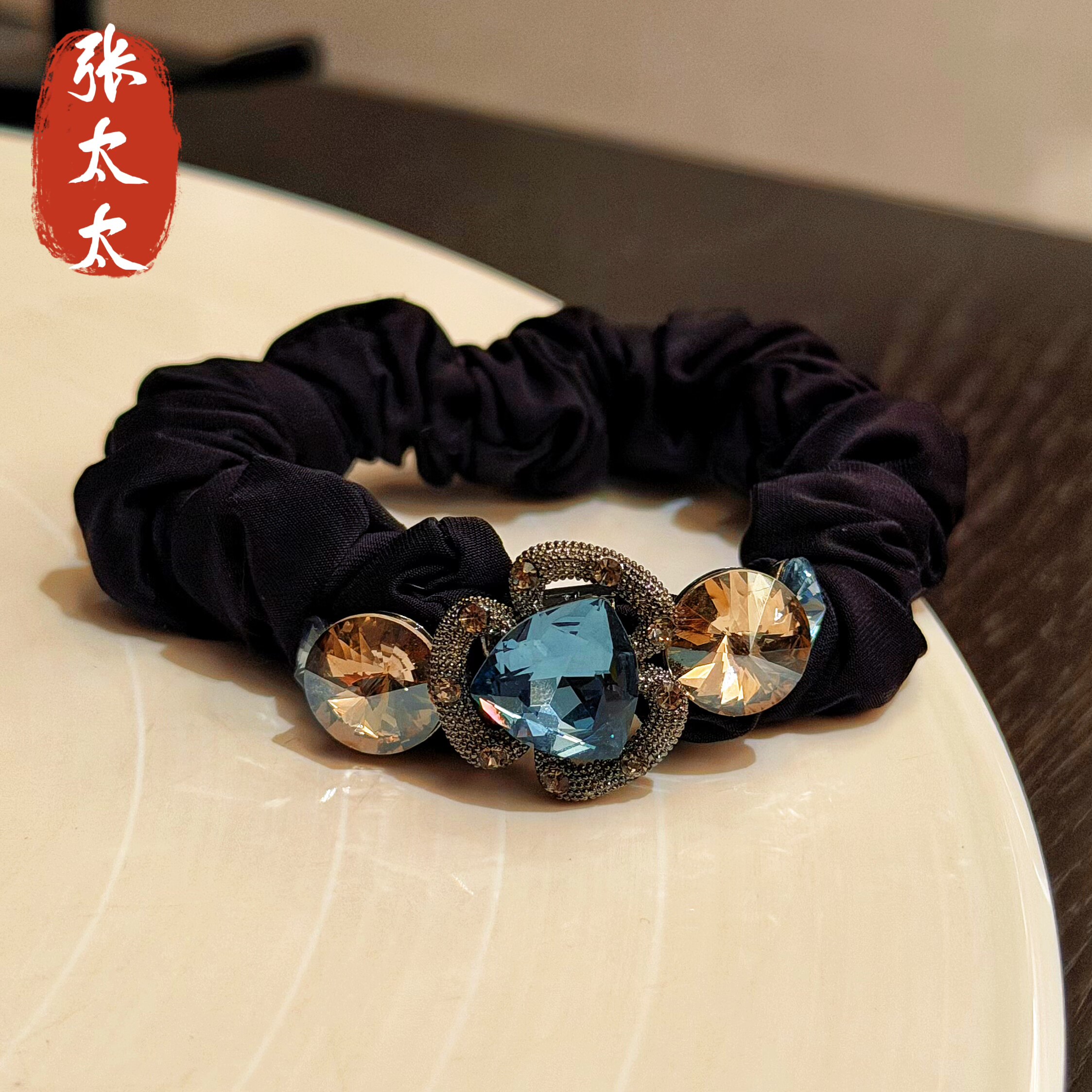 张太太2598水钻发圈气质马尾发绳简约洋气头绳皮筋头饰