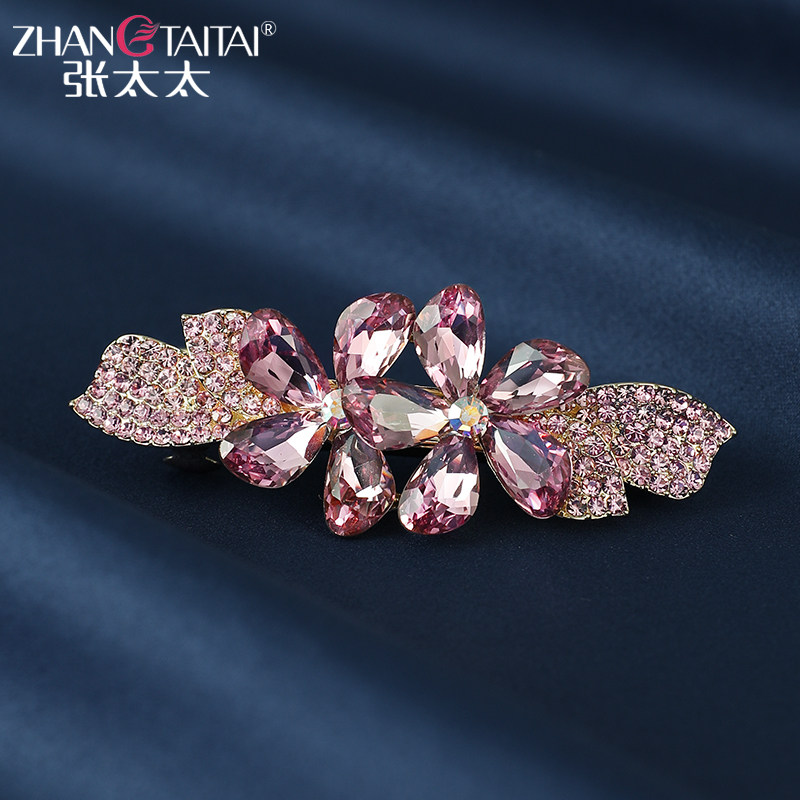 水钻弹簧夹高端轻奢夹子头饰半扎发夹女后脑勺横夹发卡子顶夹发饰