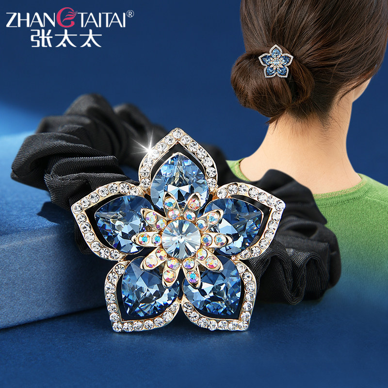 头花饰品2023年新款丸子头盘发发饰头绳皮筋女扎头高马尾大肠发圈