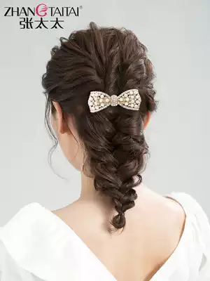 Zhang headdress Korean ins bow large hairclip hairclip adult pearl clip fa shi pin elegant hairclip