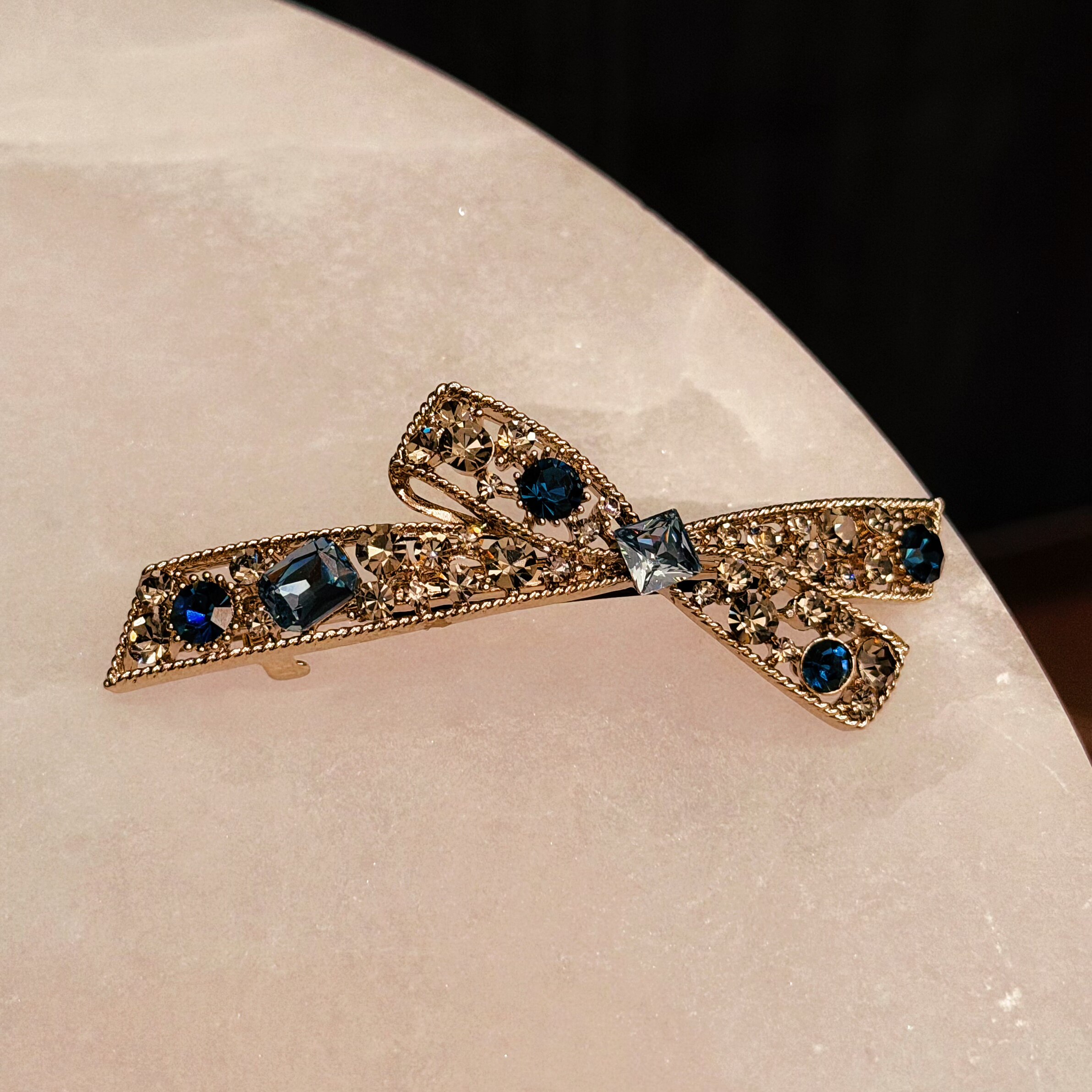 编号2547高端水钻蝴蝶结发夹女士侧边夹刘海夹碎发发饰4月23