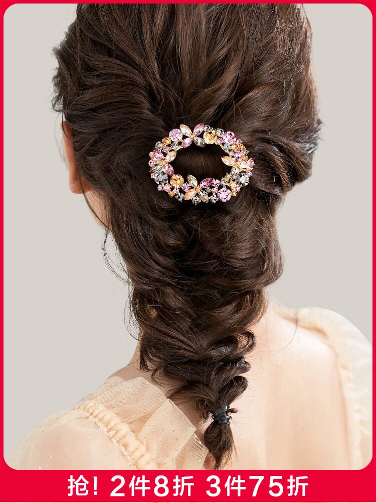 Clip headdress hair clip Temperament wind out of the hair spring hair clip female back hair clip simple word clip hair clip