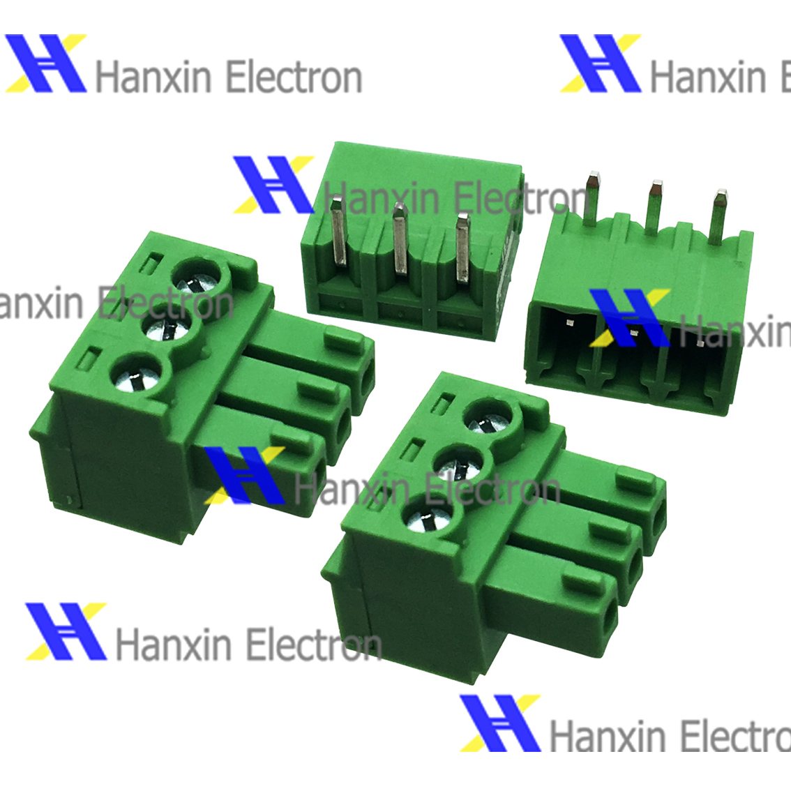 3.81 15EDG 插拔式接线端子 3.81MM 弯针 直针 2P/3P/4P/5P 一套