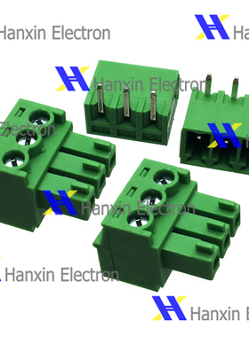3.81 15EDG 插拔式接线端子 3.81MM 弯针 直针 2P/3P/4P/5P 一套