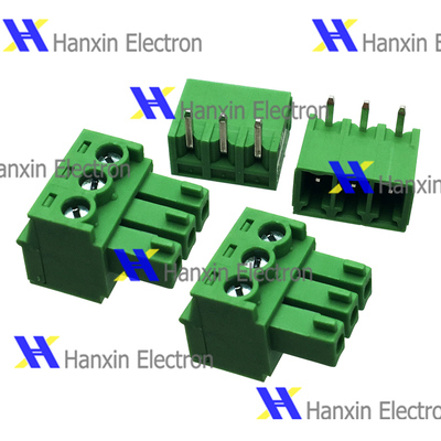 3.81 15EDG 插拔式接线端子 3.81MM 弯针 直针 2P/3P/4P/5P 一套