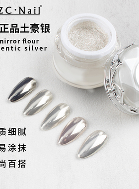 zyzc魔镜粉美甲店专用网红仙女粉银色极光粉金属镜面粉高光镭射粉