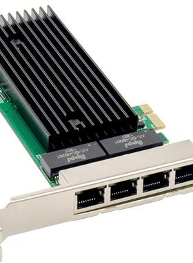 服务器网卡PCI-E x1千兆网卡4口英特尔INTEL82576芯片软路由ROS汇聚服务器 1000M有线网卡四口
