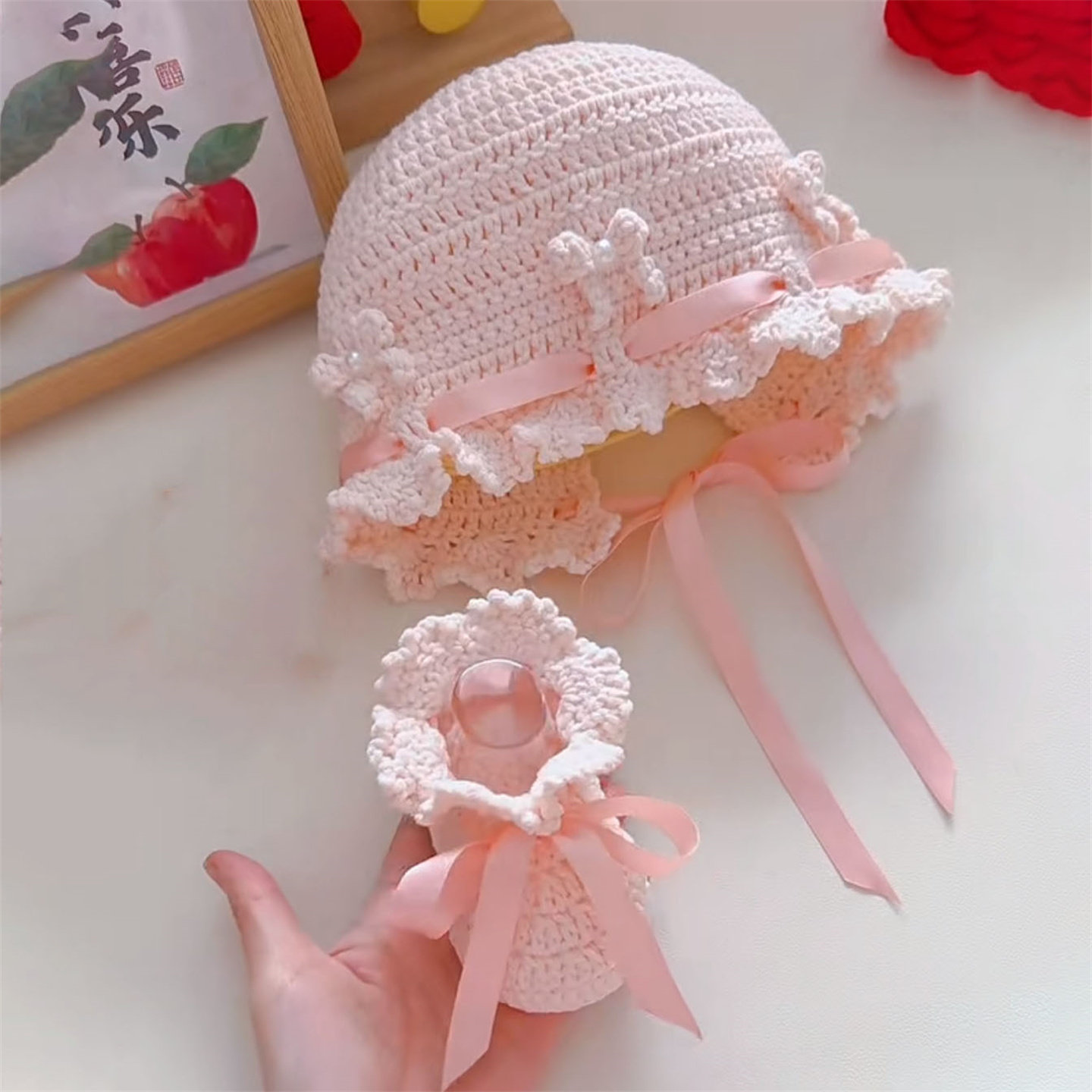 孕期手工diy编织婴儿花边帽钩针纯棉毛线公主鞋子护耳帽材料包,服饰配件/皮带/帽子/围巾,DIY编织材料包,淘宝优惠券,粉丝福利购,淘宝优惠卷