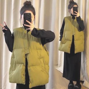 韩版chic气质减龄棉服马夹女秋冬季小个子潮流保暖防寒坎肩外套潮