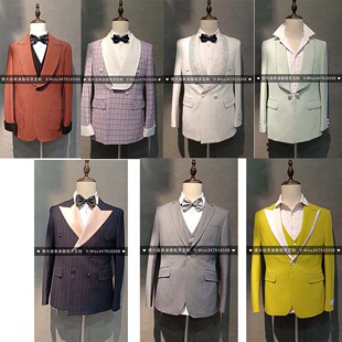 量身定做男士西服职业装面试西装主持人播音员上镜装伴郎敬酒服