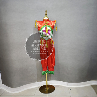 出租定制儿童秧歌服演出服喜庆中国风开门红武术服幼儿园腰鼓服