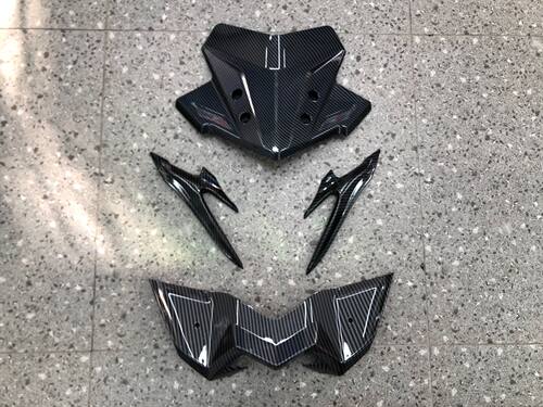 16-20年NVX155 AEROX155改装大灯下唇碳布纤维前挡风玻璃大灯外壳