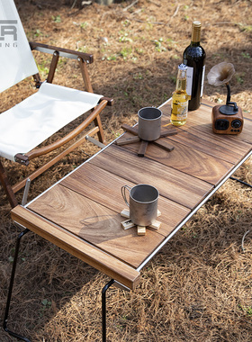 TNR小斑马桌IGT户外露营多功能组合桌折叠野营便携野餐烧烤实木桌