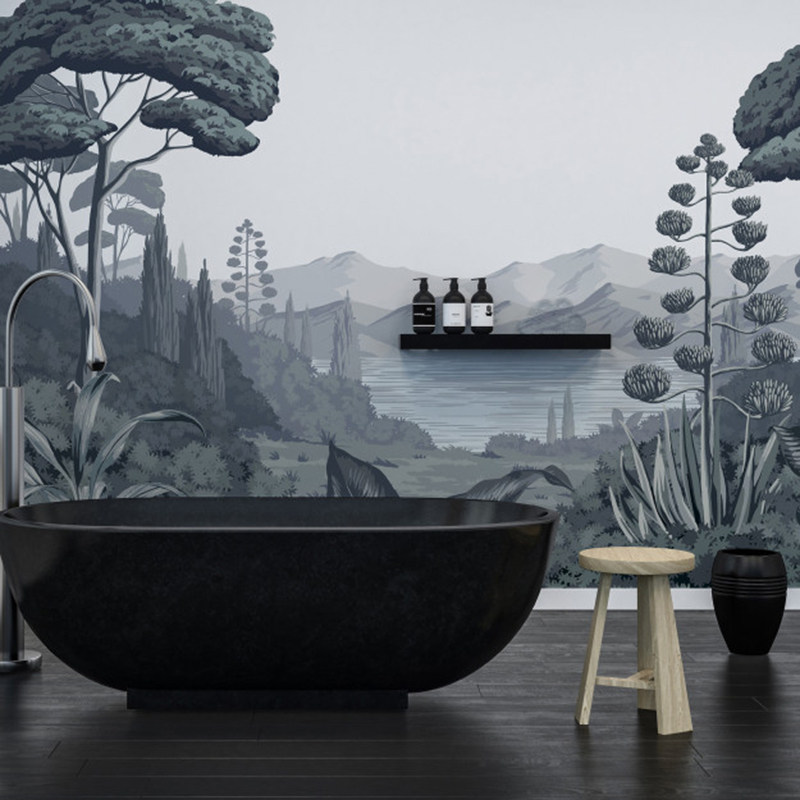 法国原装进口定制壁画 Orta 现代轻奢 水墨意境 客厅卧室背景墙画,家装主材,定制壁画,淘宝优惠券,粉丝福利购,淘宝优惠卷