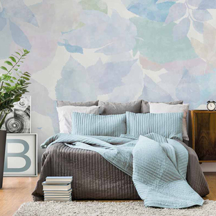 爱朵甄选定制无缝壁画 现代简约 美式轻奢 北欧温馨叶子背景壁画