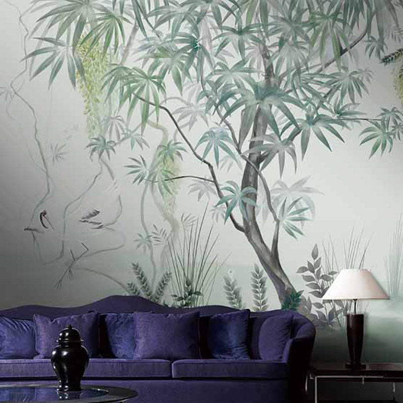 爱朵臻品无缝定制壁画 现代简约 美式轻奢 西韵大树仙鹤风景壁画,家装主材,定制壁画,淘宝优惠券,粉丝福利购,淘宝优惠卷