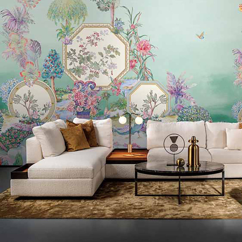 爱朵甄选无缝定制壁画现代简约美式轻奢新中式花鸟风景背景墙壁画,家装主材,定制壁画,淘宝优惠券,粉丝福利购,淘宝优惠卷