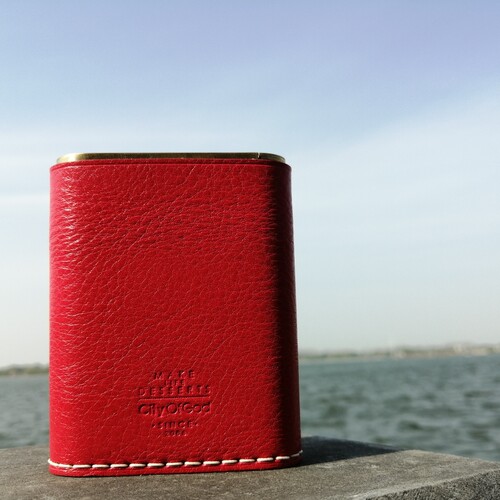 适用于头层真牛皮粗支12-17支烟盒纯铜内胆便携防压手工缝制防潮