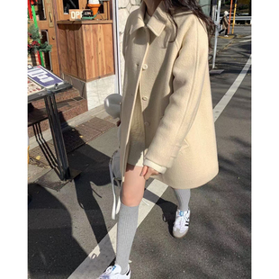 法式 新款 复古排扣简约显瘦毛呢大衣 更新韩国chic冬季 已出货尺码