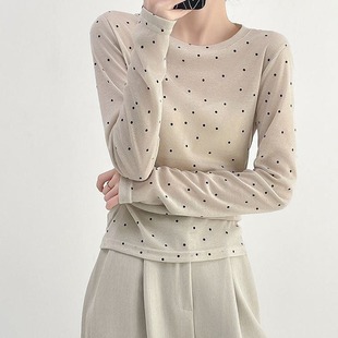 ins波点可叠搭百搭打底衫 已出货尺码 更新韩国chic早春新款