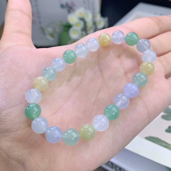 翡翠冰多宝手串