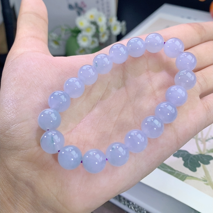 翡翠冰紫罗兰飘花手串