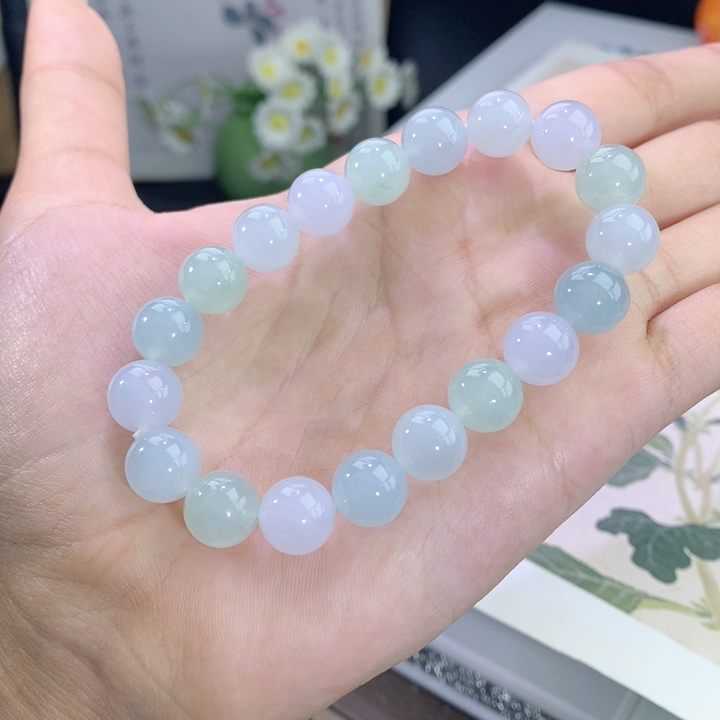 翡翠清新马卡龙手串