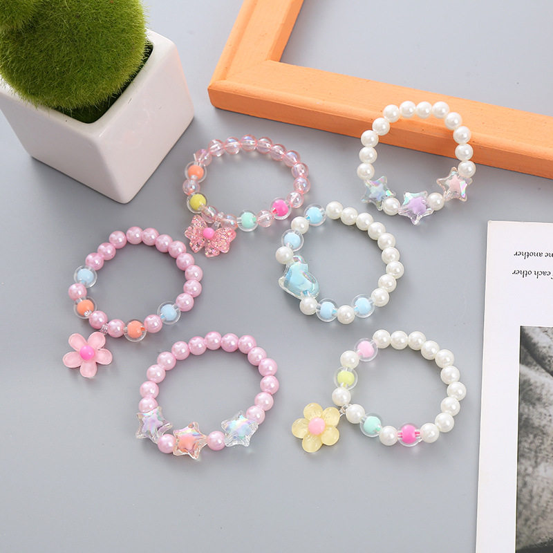 儿童手链穿珠手工韩版仿珍珠小女孩手串批发爱心星星可爱手链儿童,童装/婴儿装/亲子装,手链,淘宝优惠券,粉丝福利购,淘宝优惠卷