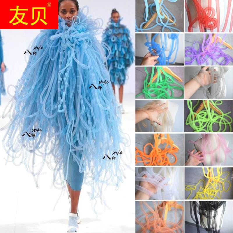 创意设计彩色弹力扭曲软管 立体造型服装DIY手工婚礼装饰画包布料图片