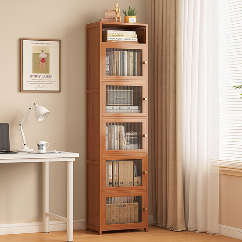 书柜带门高窄柜简易书架储物柜