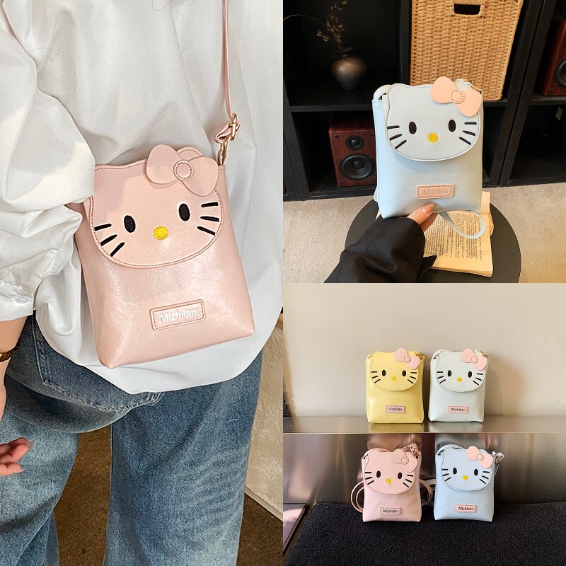 夏季卡通可爱猫咪手机包包女2026新款时尚粉色小巧轻便斜挎迷你包