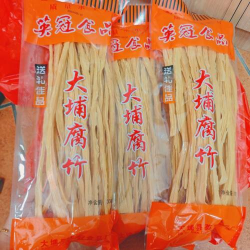 大埔英冠腐竹梅州客家特产长条腐竹送礼黄豆腐竹338克