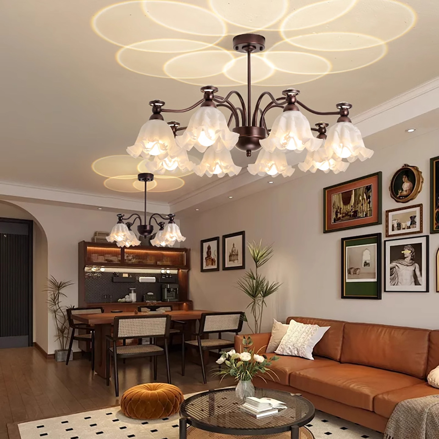 中古风客厅吊灯2025新款大气法式复古餐厅灯美式复古卧室中山灯具